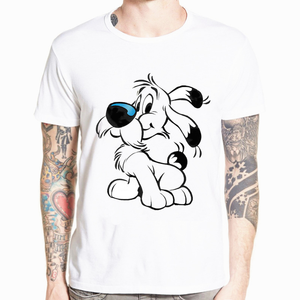 Men's T-Shirts Asterix And Obelix Novelty Modal Tees Short Sleeve Dogmatix Idefix Ideafix Obelix Dog T Shirt Tops Plus Size