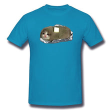 Load image into Gallery viewer, High Quality O-Neck 100 Cotton Tops &amp; Tees band Sad Potato Cat With Butter T-shirt summer / autumn sleeve short
