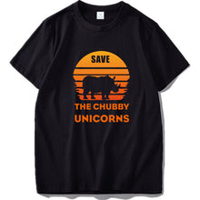 Load image into Gallery viewer, Protect rhinoceros Tshirt Save Chubby Unicorns Men T-shirts Love Ecosystem Cotton High quality Camiseta Black White Tops
