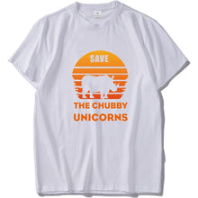 Load image into Gallery viewer, Protect rhinoceros Tshirt Save Chubby Unicorns Men T-shirts Love Ecosystem Cotton High quality Camiseta Black White Tops
